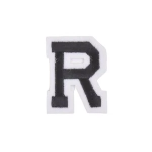 Varsity Lettera R da Stirare Toppa /Distintivo/Applique/Trasferirsi a-Z Nero/ - Picture 1 of 1
