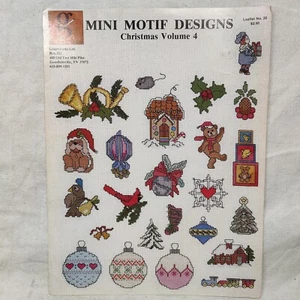 1983 Vintage Mini Motiv Designs Weihnachten Band 4 Nadelspitze Kreuzstich Broschüre 20 - Bild 1 von 24
