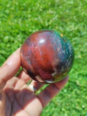 Jaspe Sanguin Forme Sphère Pierre Naturelle  - Photo 1/4