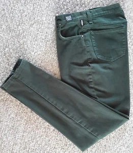 Women's VERSACE Jeans Couture 31/45 Straight Leg -Forest Green- Medusa Buttons - Picture 1 of 12