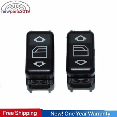 Interruptor de ventana de puerta 2 piezas para Mercedes-Benz 260E 300CE 300D 300E 300TD 300TE Foto 1 de 4