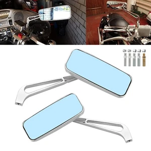 Chrome Motorcycle Rear View Mirrors For Harley Touring Sportster Softail Dyna - Picture 1 of 15