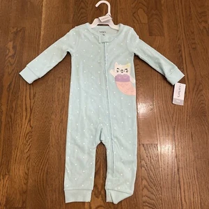 Neu Carter's Katze Meerjungfrau blau eng anliegend Baumwolle ohne Fuß Pyjama Schlafanzug Mädchen Schlafanzug - Bild 1 von 3