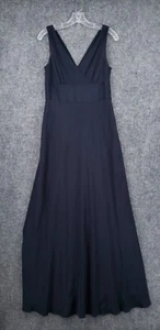 J Crew Dress Womens 6 Blue Sophia Bridal Maxi V Neck Silk Long Evening Wedding - Picture 1 of 17