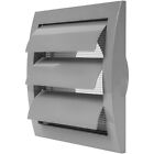 Gray Exhaust Hood Vent 4'' Inch with Built-in Pest Guard Screen and Flange Wh...