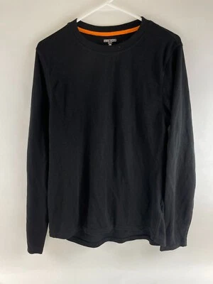 Omni Wool Shirt Men's Size Large Black Pullover Crew Neck Wool Blend Long Sleeve Foto 1 de 4