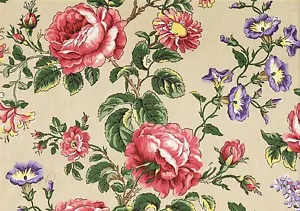 Tapicería de cortinas de algodón lavanda lavanda rojo caqui de tela Duralee Delia - Imagen 1 de 3