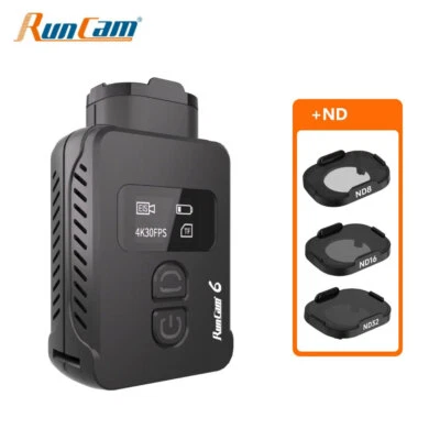 Runcam 6 4K HD SOIY IMX377 1/2.3'' 128*64 155°FOV Sports Camera Set for RC Drone - Image 1 of 4