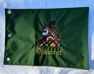 Oakmont Country Club Squirrel Logo Embroidered Pin Flag Dark Green US Open 2025 - Picture 1 of 3