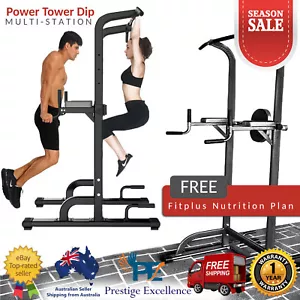 Power Tower Gym Dip Station Home Multi Chin Pull Push Up Bar Workout Exercise AU - Picture 1 of 9