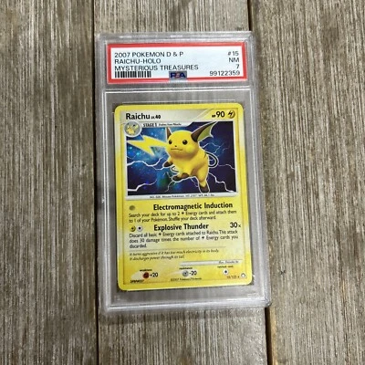 Graded PSA 7 2007 Pokemon D & P Raichu-Holo Mysterious Treasures #15 HOLOBLEED - Image 1 of 2