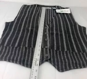 Vintage Izod Club Vest Button Up Golf Women’s Medium 100% Cotton Black White - Picture 1 of 8
