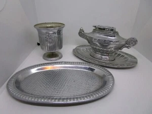 Genie Lampe Zigaretten Tischfeuerzeug Zigarettenetui besetzt Japan versilbert - Bild 1 von 13