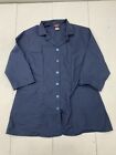 Red Kap Mens Dark Blue Button Up Short Sleeve Work Shirt Size Xl