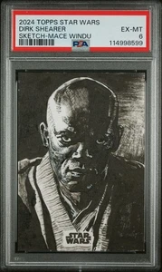 2024 Topps Chrome Star Wars Dirk Shearer Sketch of Mace Windu - Picture 1 of 3