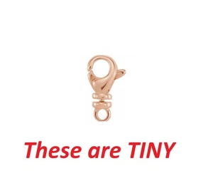 11mm EXTRA SMALL 14k Solid ROSE PINK Gold Swivel Lobster Trigger Clasp Italy - Picture 1 of 4