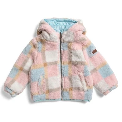 NEW Koolaburra UGG Reversible Sherpa Blue Hoodie Coat Jacket Girls 6 X NWT $78 - Image 1 of 4