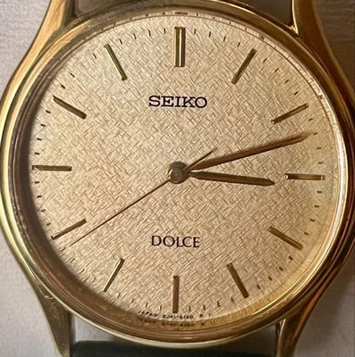 [Pre-owned]SEIKO DOLCE Gold Dial Quartz Men's Watch Operational unit 8J41-6100 - Image 1 of 4