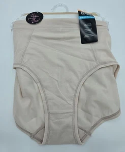 Bali Smoothing Briefs Womens Large Beige White 3 Pack No VPL High Rise DFMEB3 - Picture 1 of 8