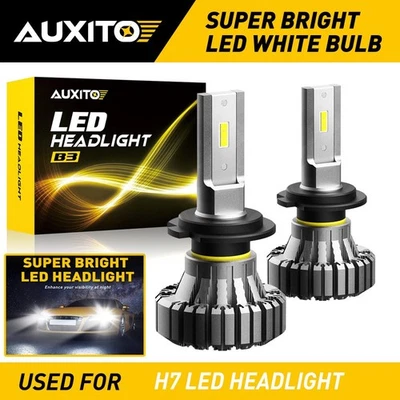 2X AUXITO H7 LED Headlight Bulb High Low Beam 6500K Super White 20000LM B3 EAH - Image 1 of 4
