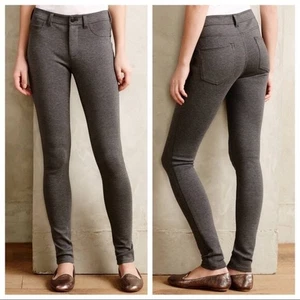 Anthropologie Pilcro Gray Serif Heathered Grey Ponte Leggings M/30 - Picture 1 of 7