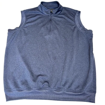 Chaleco de rendimiento Pebble Beach para hombre 1/4 cremallera azul oscuro ropa deportiva de golf XL cómodo Foto 1 de 4