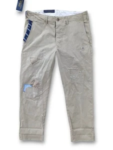 Polo Ralph Lauren Distressed Patchwork Boro Military Cloth Chinos sz 32x30 nwt - Picture 1 of 3