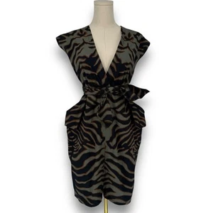 YSL Yves Saint Laurent Halter Dress Vintage 1984 Safari Runway Collection 40 - Picture 1 of 10