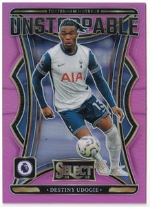 Panini Premier League Select 2024-25 Destiny Udogie Unstoppable /25 Pink Prizm - Picture 1 of 2