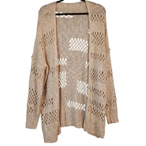 Damen 3X Beige Vorne Offen Locker Strick Strand Lagenlook Cardigan - Bild 1 von 6