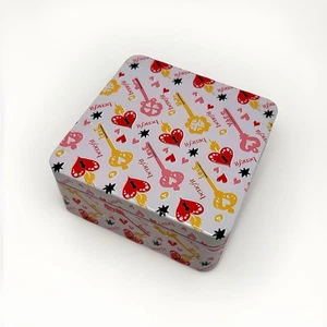 Benefit Make Up Tin Gift Box - Decorative Pink Heart Lock & Key Design - Picture 1 of 7