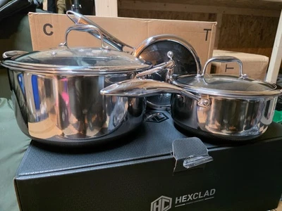 hexclad 6 piece cooking pot set Gordon Ramsey brand new