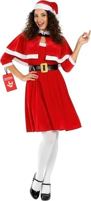 Fantasia feminina Miss Papai Noel P - XXL vestido Miss Claus e capa festa de Natal Natal - Imagem 1 de 4