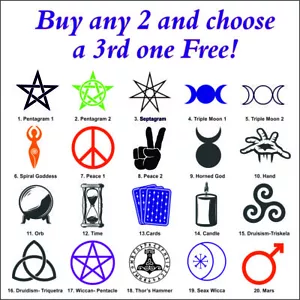 Wicca - Pagan symbols, stickers, decals, graphics, vinyl. - Picture 1 of 83