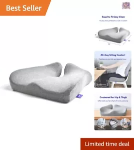 Extra-Dense Pressure Relief Seat Cushion for Tailbone & Sciatica Support - Gray - Picture 1 of 11