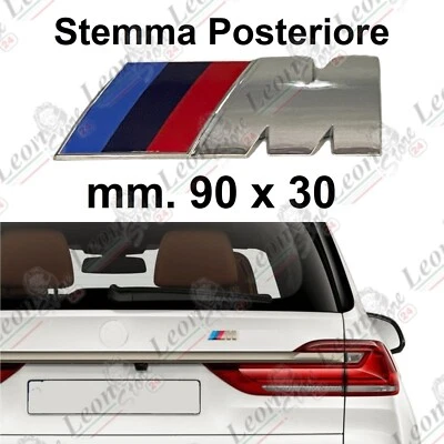 Stemma posteriore M Sport 3D 90x30 mm cromato per BMW ABS logo adesivo fregio X3 - Immagine 1 di 4