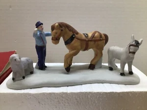 Estatuilla de animales de establo de porcelana DICKENSVALE by LEMAX 1995 - Imagen 1 de 5