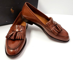 VTG Polo Ralph Lauren Men's 8 D Burnished Chestnut Brown Leather Tassel Loafers