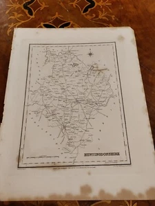 c1840s Huntingdonshire County Map Lewis Topographical Dictionary Peterborough - Picture 1 of 1