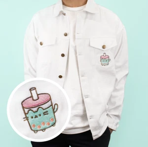 Pusheen Sips Bobasheen Denim Jacket size S Culturefly Box Spring 2023 NWT cotton - Picture 1 of 6