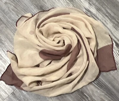 Bvlgari Davide Pizzigoni Beige Silk Sheer Lightweight Chiffon Squared Scarf 25” - Image 1 of 4