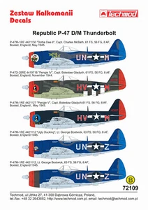 Republic P-47 D/M Thunderbolt - USA 44-45 - 72109 - decals - Bild 1 von 2
