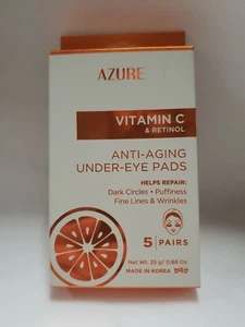Azure Skincare Vitamin C & Retinol Anti-Aging Under Eye Pads 25g/0.88 oz 5 Pair - Picture 1 of 2