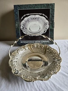 VTG International Silver Plated Handled Basket 11" Serving Bowl Table Decor - Picture 1 of 12