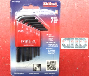Eklind 10107 Standard SAE 7 piece Short Arm Hex L Key Allen Wrench Case Set USA - Picture 1 of 3