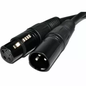 PULSE XLR Microphone Male to Female Balanced Shielded Cable Black 1.5m RETAIL - Picture 1 of 7