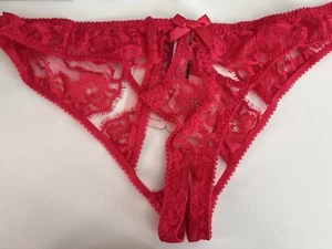 Agent Provocateur Hylda Ouvert Open Brief Pink Red AP4 Large L NWT Panty - Picture 1 of 2