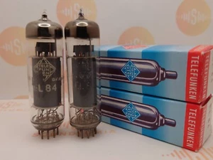 Telefunken EL84 6BQ5 O-getter Matched Pair ◇ Bottom - Germany 1960s - Near NOS - Picture 1 of 7