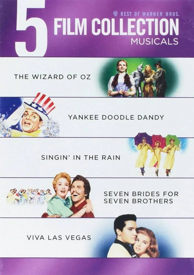 5 Film Musicals Wizard of Oz, Viva Las Vegas, Singin' in the Rain -Free Shipping - Image 1 of 1