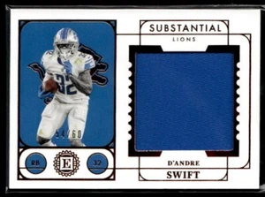 L688 - 2021 Panini Encased Substantial Swatches #17 D'Andre Swift /60 Lions - Picture 1 of 2